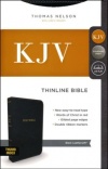 KJV Thinline Bible:  Leathersoft Black, Indexed